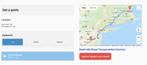 Royal Freight Rates Preview Page
